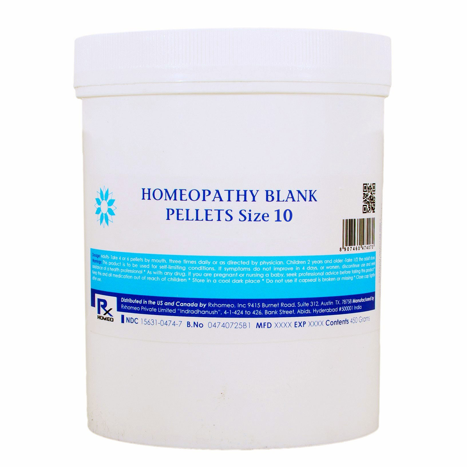 RXHOMEO HOMEOPATHY BLANK PELLETS SIZE 10