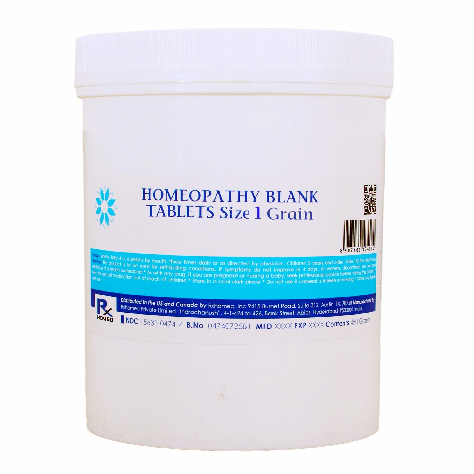 HOMEOPATHY BLANK TABLETS Size 1 Grain