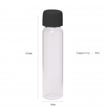 Empty Glass Vials - 9 ml - 2 Dram - Black Color Cap
